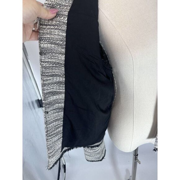 Chico’s Black White Blue Tweed Blazer Jacket Chico's 1 Medium 8/10 - Picture 13 of 16